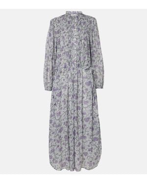 Isabel Marant Bedrucktes Midikleid Dalida Aus Baumwoll-Voile - Grau