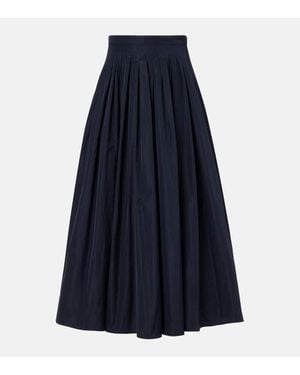 Max Mara Falda Midi Jokey De Tafetan Plisada - Azul