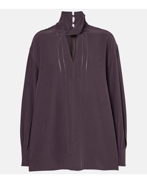 JOSEPH Rivoli Silk Crepe De Chine Blouse - Purple