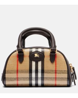 Burberry Borsa Highlands Mini Check - Marrone