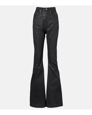 Rick Owens High-Rise Bootcut Jeans Bolan - Blau