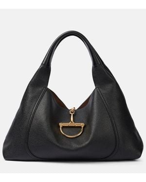 Gucci Schultertasche Softbit Maxi Aus Leder - Schwarz
