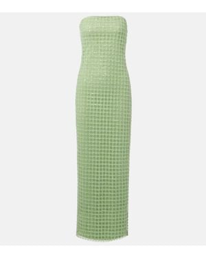 ROTATE BIRGER CHRISTENSEN Vestido De Fiesta Sin Tirantes Adornado - Verde