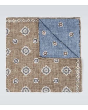 Brunello Cucinelli Einstecktuch Aus Seide - Blau