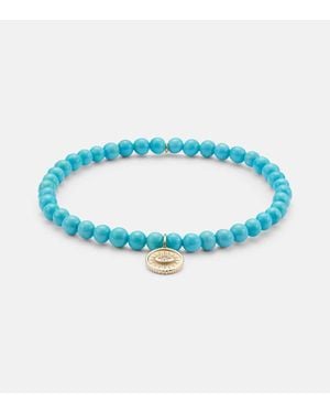 Sydney Evan Small 14Kt Pendant Necklace With Diamond - Blue