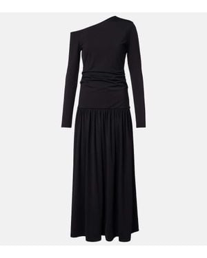 Rohe Maxikleid Aus Jersey - Schwarz