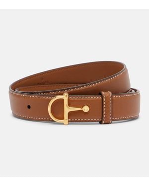Gucci Cinturon De Piel Con Horsebit - Marrón