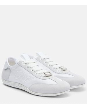 Roger Vivier Viv Low Suede-Trimmed Trainers - White