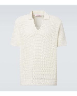 Orlebar Brown Polohemd Batten Aus Haekelstrick - Weiß