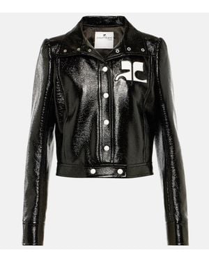Courreges Vinyl Jacket - Schwarz