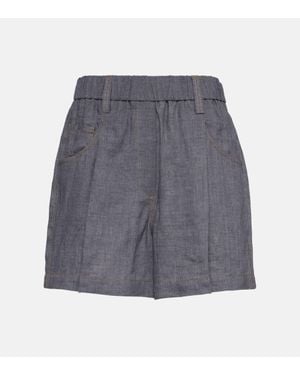 Brunello Cucinelli Linen Shorts - Grey