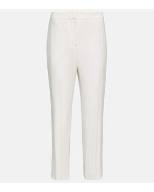 McQueen Mid-Rise Slim Crepe Pants - White