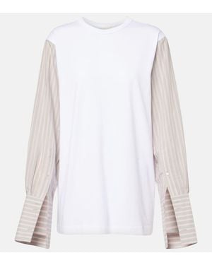 Dries Van Noten Deconstructed Cotton-Blend T-Shirt - White