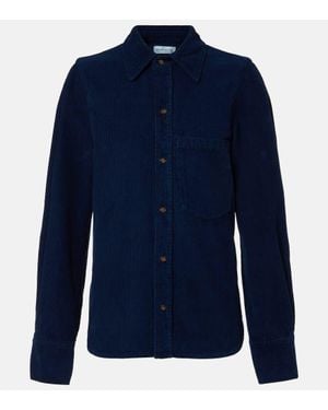 Victoria Beckham Chemise En Velours Cotele De Coton - Bleu