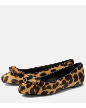 Ferragamo Printed Calf Hair Vanna Ballerinas | Lyst