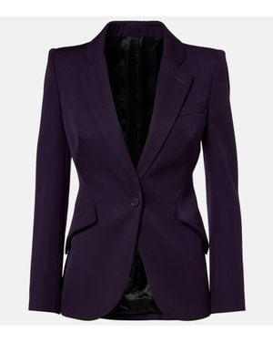 McQueen Blazer Aus Wolle - Blau