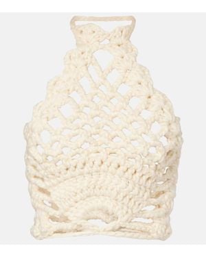 Magda Butrym Crochet Halterneck Top - Natural