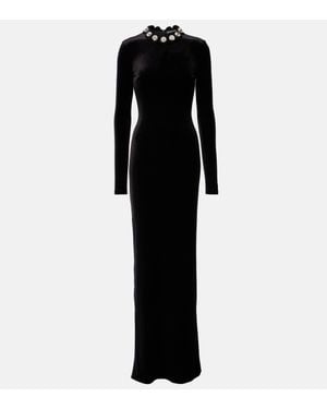 David Koma Crystal-embellished Scalloped Gown - Black