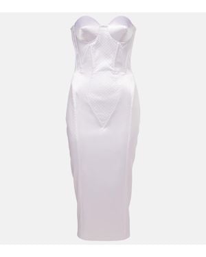 Dolce & Gabbana Strapless Satin Corset Dress - White