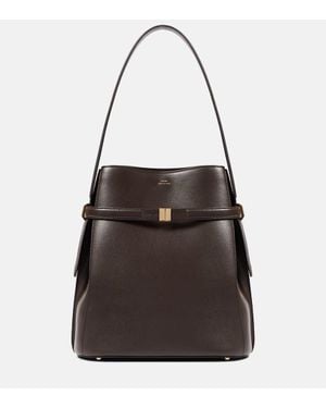 TOTEME Leather Bucket Bag - Black