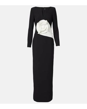Roland Mouret Floral-Applique Crepe Gown - Black