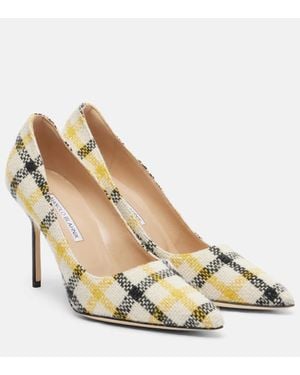 Manolo Blahnik Bb 90 Plaid Pumps - Metallic