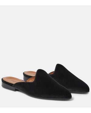 Le Monde Beryl Slippers Venetian in velluto - Nero