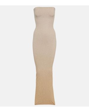 Wolford Abito Lungo A Fascia Fading Shine - Neutro