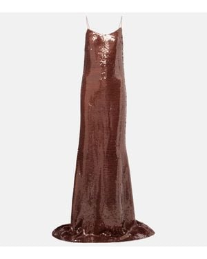 The New Arrivals Ilkyaz Ozel Sequined Gown - Brown