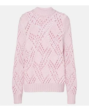Jil Sander Jersey De Lana Virgen Con Encaje - Rosa