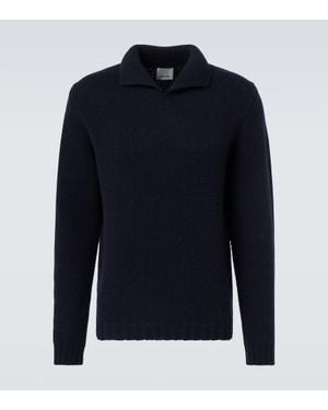 Allude Wool And Cashmere Polo Sweater - Blue