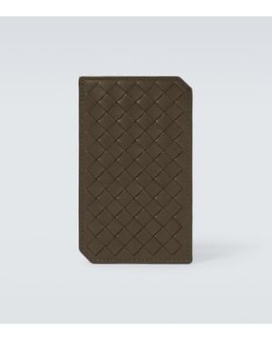 Bottega Veneta Kartenetui Intrecciato Small Aus Leder - Braun