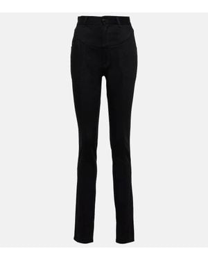 Alaïa High-Rise Slim Jeans - Black