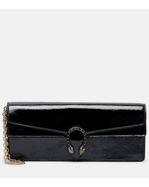 Gucci Dionysus Patent Leather Clutch - Black