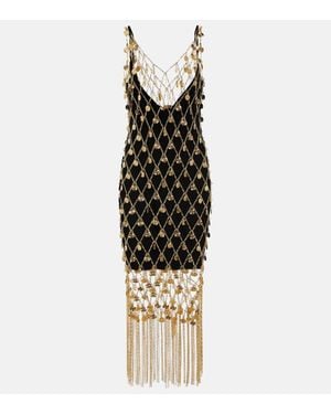 Rabanne Embellished Brass Chain Midi Dress - Metallic