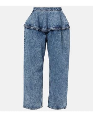 Alaïa Low-Rise Wide-Leg Jeans - Blue