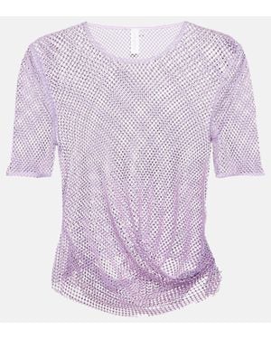 Jonathan Simkhai Top Raccourci Electra En Resille A Ornements - Violet