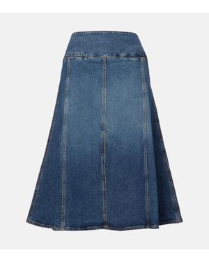 Alaïa Gonna Midi A Vita Alta - Blu