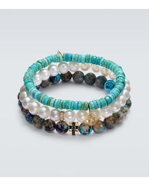 Sydney Evan Bracciale in oro 14kt con diamanti e zaffiri - Blu