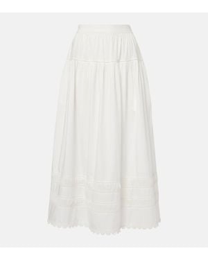 Ulla Johnson Harlow Cotton Poplin Maxi Skirt - White