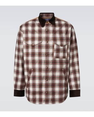 Junya Watanabe Jacke Aus Baumwoll-Flanell - Braun