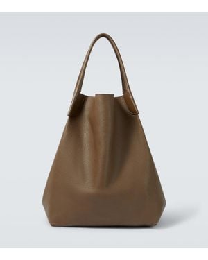 Loro Piana Bale Extra Large Leather Tote Bag - Brown