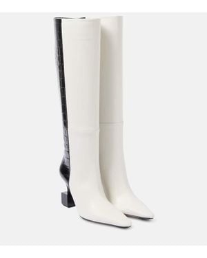 Jacquemus Les Bottes Bisou Leather Knee-High Boots - White