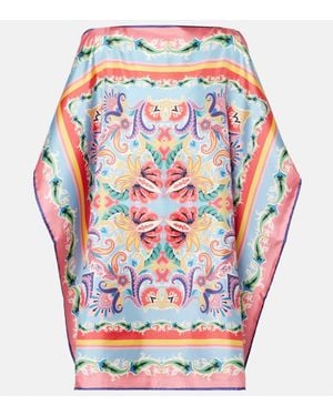 Etro Printed Silk Foulard Top - Pink