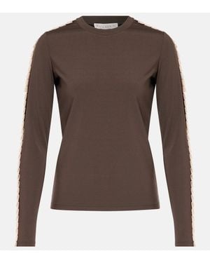 JW Anderson Pleated Jersey Long-Sleeve Top - Brown