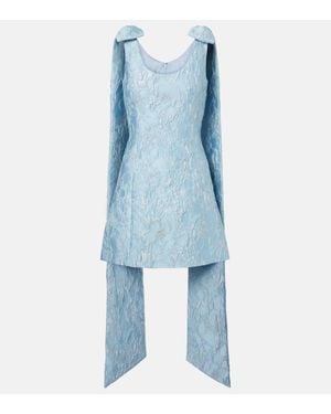 Markarian Lame Brocade Minidress - Blue