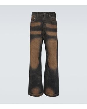 Rick Owens Jeans A Gamba Larga Geth - Grigio