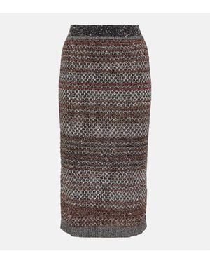 Missoni Verzierter Bleistiftrock Aus Haekelstrick - Braun