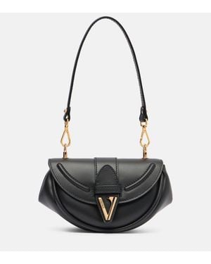 Versace Sac Virtus Small En Cuir - Noir