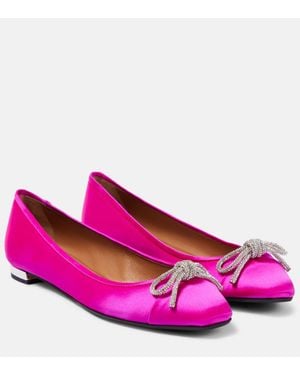 Aquazzura Verzierte Ballerinas Parisina Aus Satin - Pink